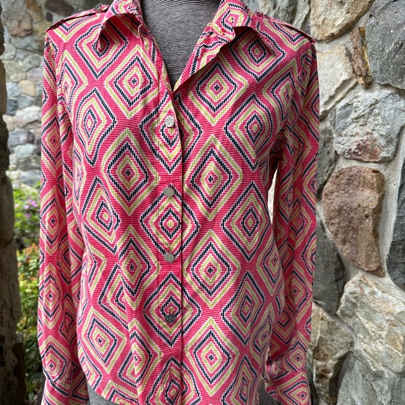 Tory Burch Geometric print cotton blouse - Picture 1 of 11